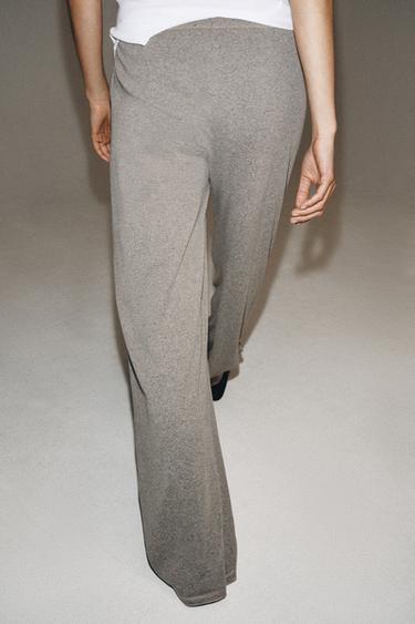 PANTALON LARGE FLUIDE - Gris chiné de Zara - Image 2