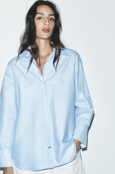 CAMISA OXFORD - Azul cielo de Zara