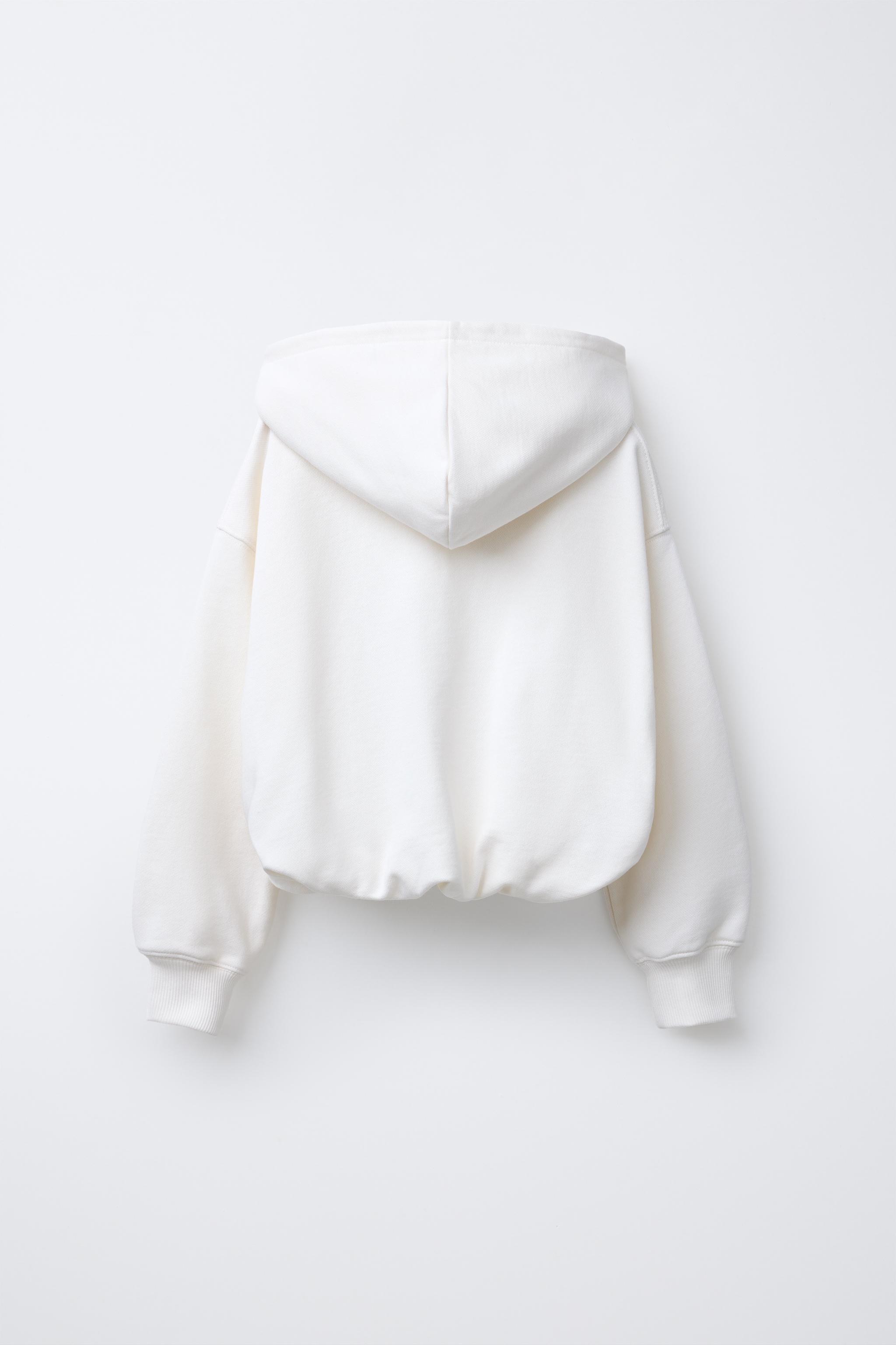 PRINTED BALLOON HOODIE - Oyster-white | ZARA United States