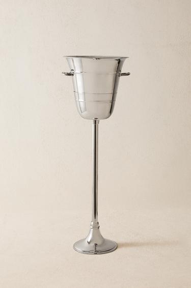 BRASS SPARKLING WINE COOLER WITH FLOOR STAND - Steel by Zara