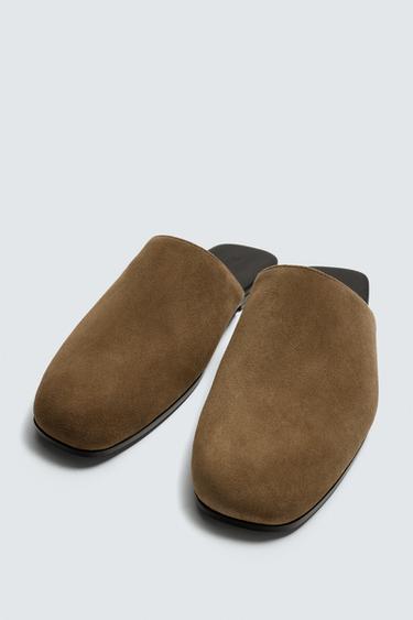 SABOTS EN CUIR - Marron de Zara - Image 1
