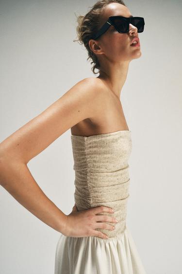 COMBINED STRAIGHT NECK DRESS - Mid-ecru by Zara - Image 2