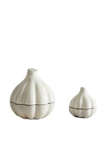 TERRACOTTA GARLIC STORAGE JAR - Cream by Zara