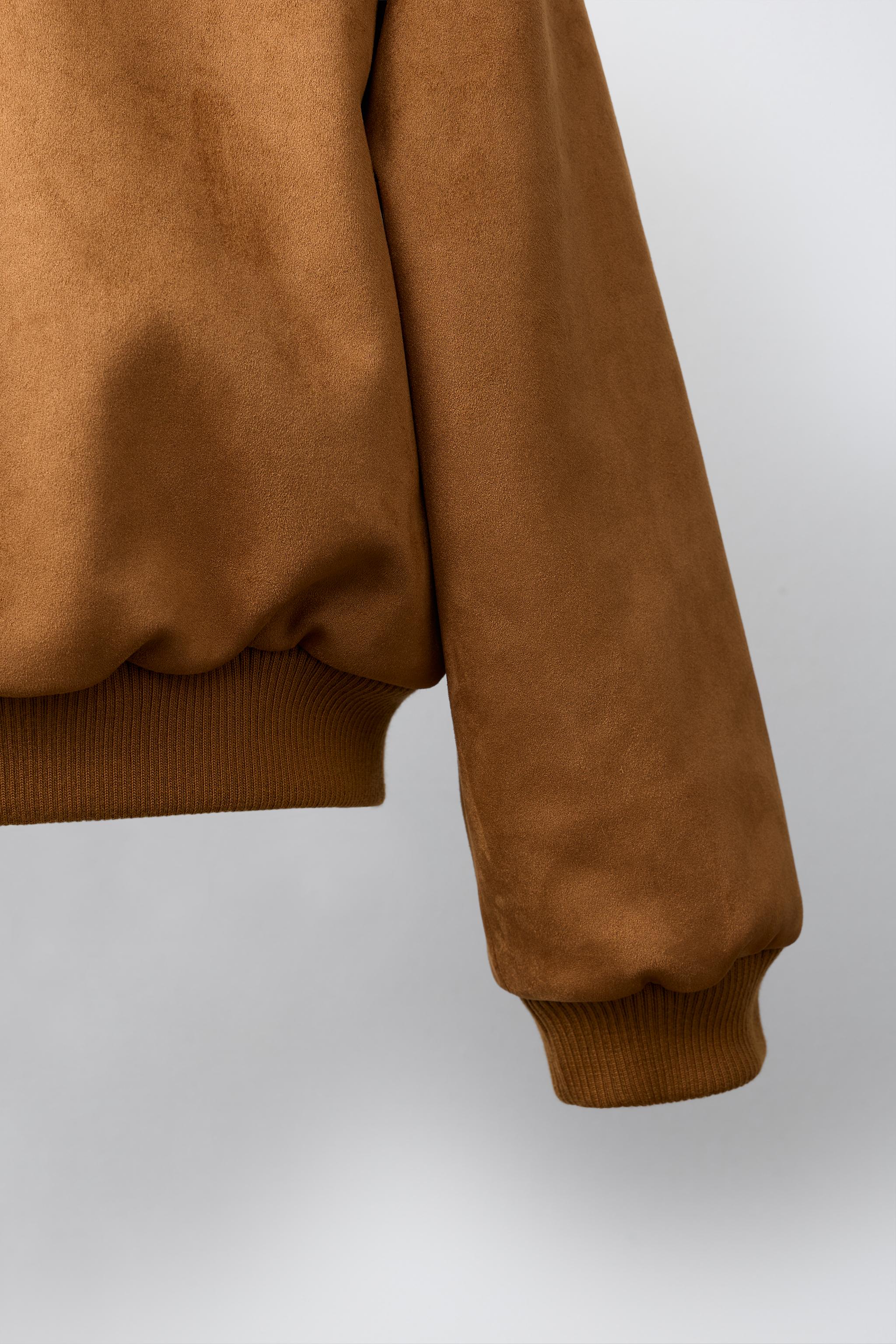 FAUX SUEDE BOMBER JACKET