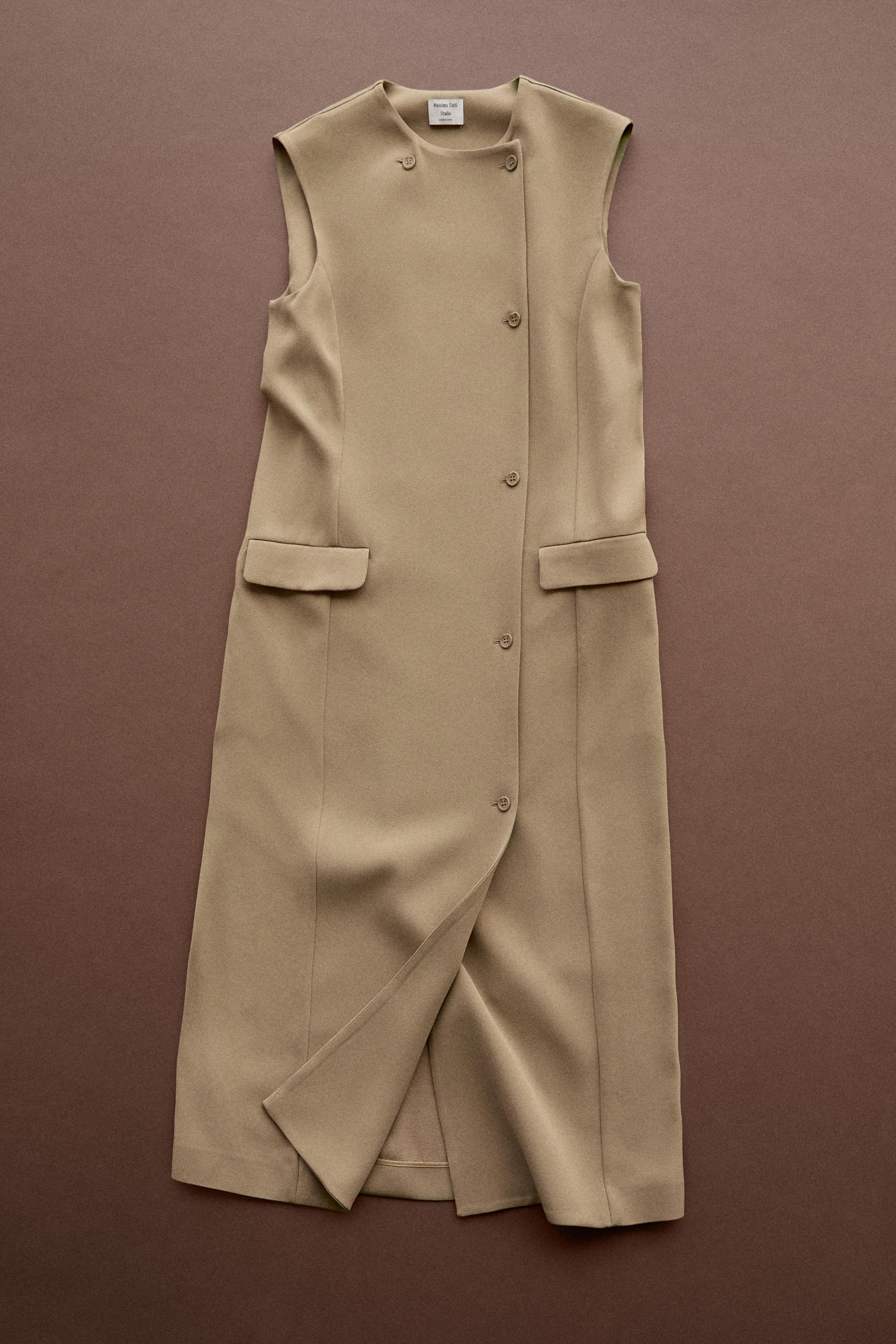 Wrap midi dress with pocket detail - STUDIO — Caramel