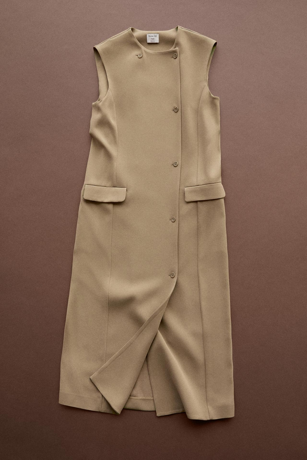 Wrap midi dress with pocket detail - STUDIO — Caramel