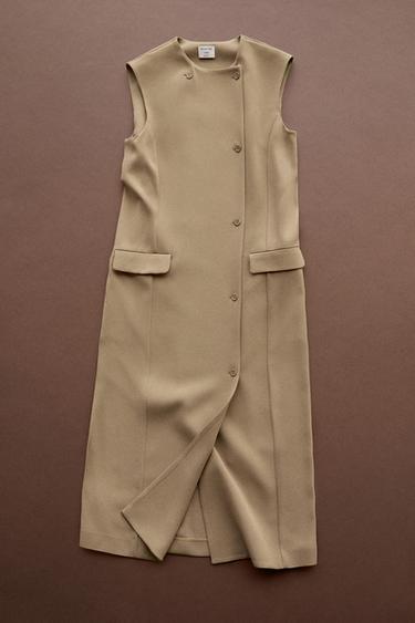Wrap midi dress with pocket detail - STUDIO — Caramel 1