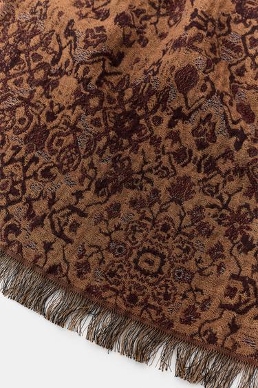 FOULARD JACQUARD AVEC LAINE - Toffee de Zara - Image 4