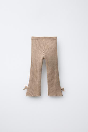 LEGGING FLARE EN MAILLE À NŒUDS - Beige de Zara - Image 1