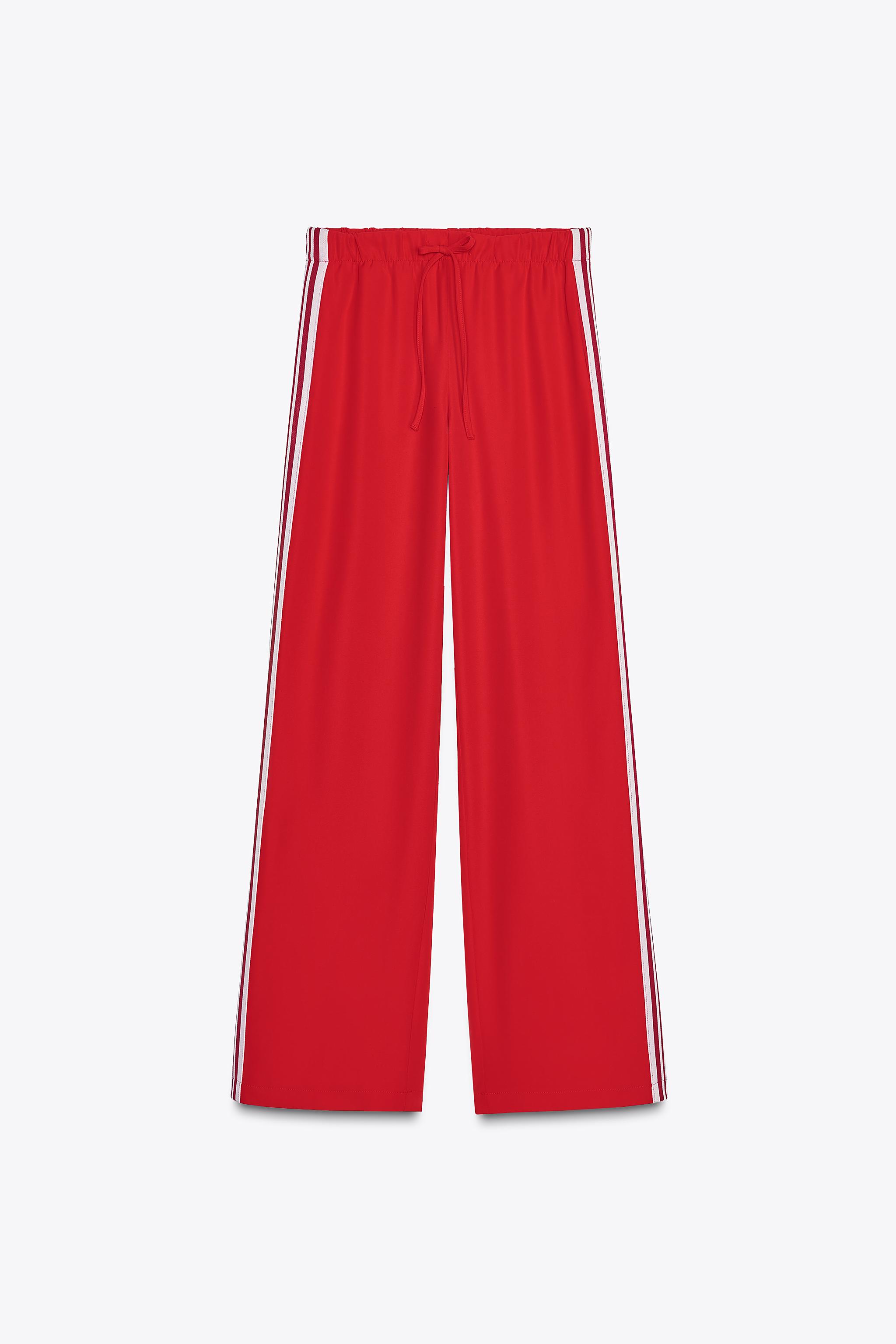 【ZARA】サイドライン入りパンツ 1255/433/600 サイドライン入りパンツ - レッド | ZARA Japan / 日本