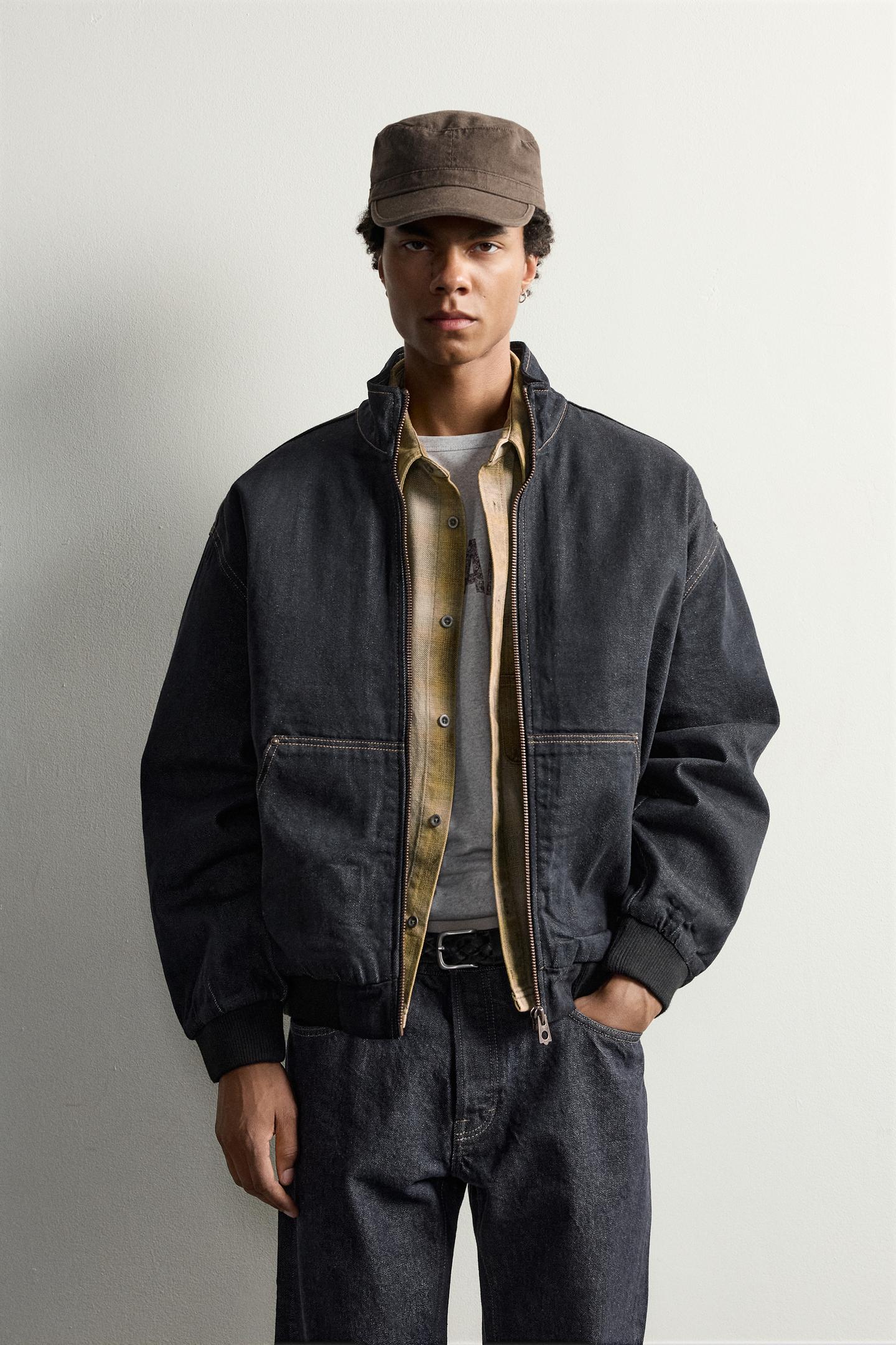 Мужская куртка Zara Relaxed Fit Quilted Denim, цвет: Индиго — фото 2