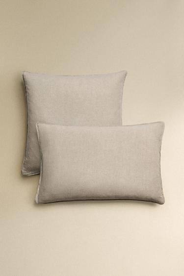 Zara LINEN PILLOWCASE - Light beige - Image 0