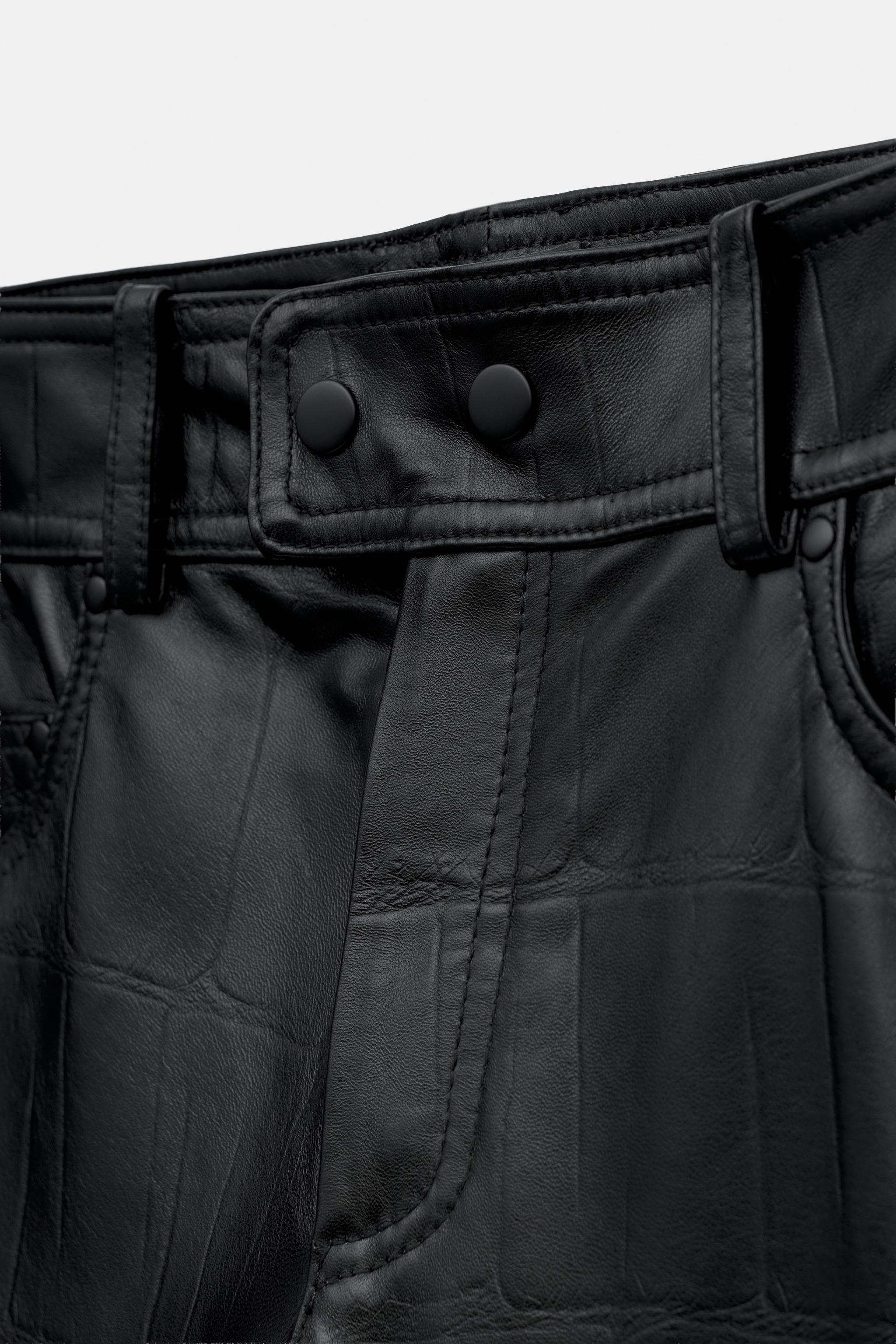 100% LEATHER STRAIGHT PANTS ZW COLLECTION