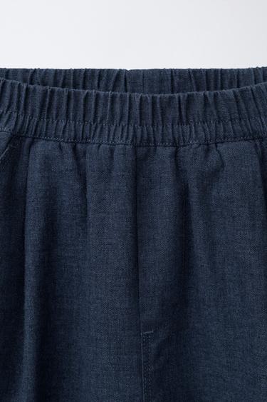 PANTALON BALLON AVEC LIN - Indigo de Zara - Image 2