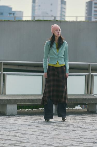 PLAIN KNIT CARDIGAN - Turquoise by Zara