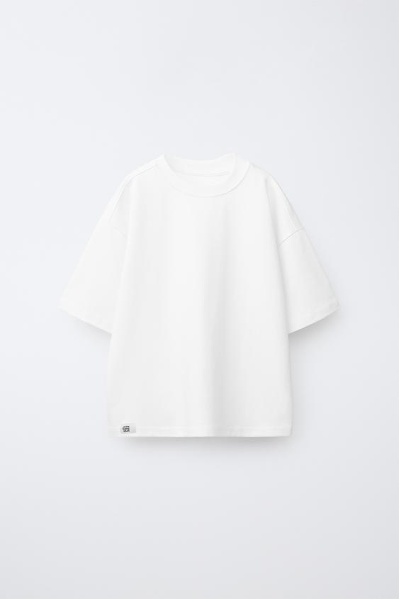 PLAIN INTERLOCK T-SHIRT - Light ecru by Zara - Image 0