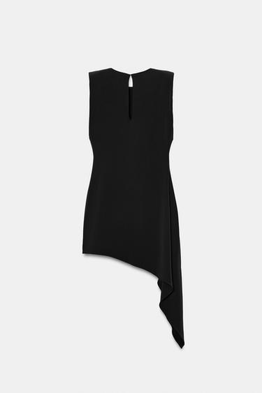 VESTIDO CORTO BAJO ASIMÉTRICO - Negro de Zara