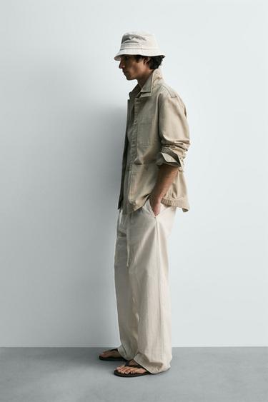 REGULAR FIT OVERSHIRT WITH POCKETS - Sand by Zara - Image 3