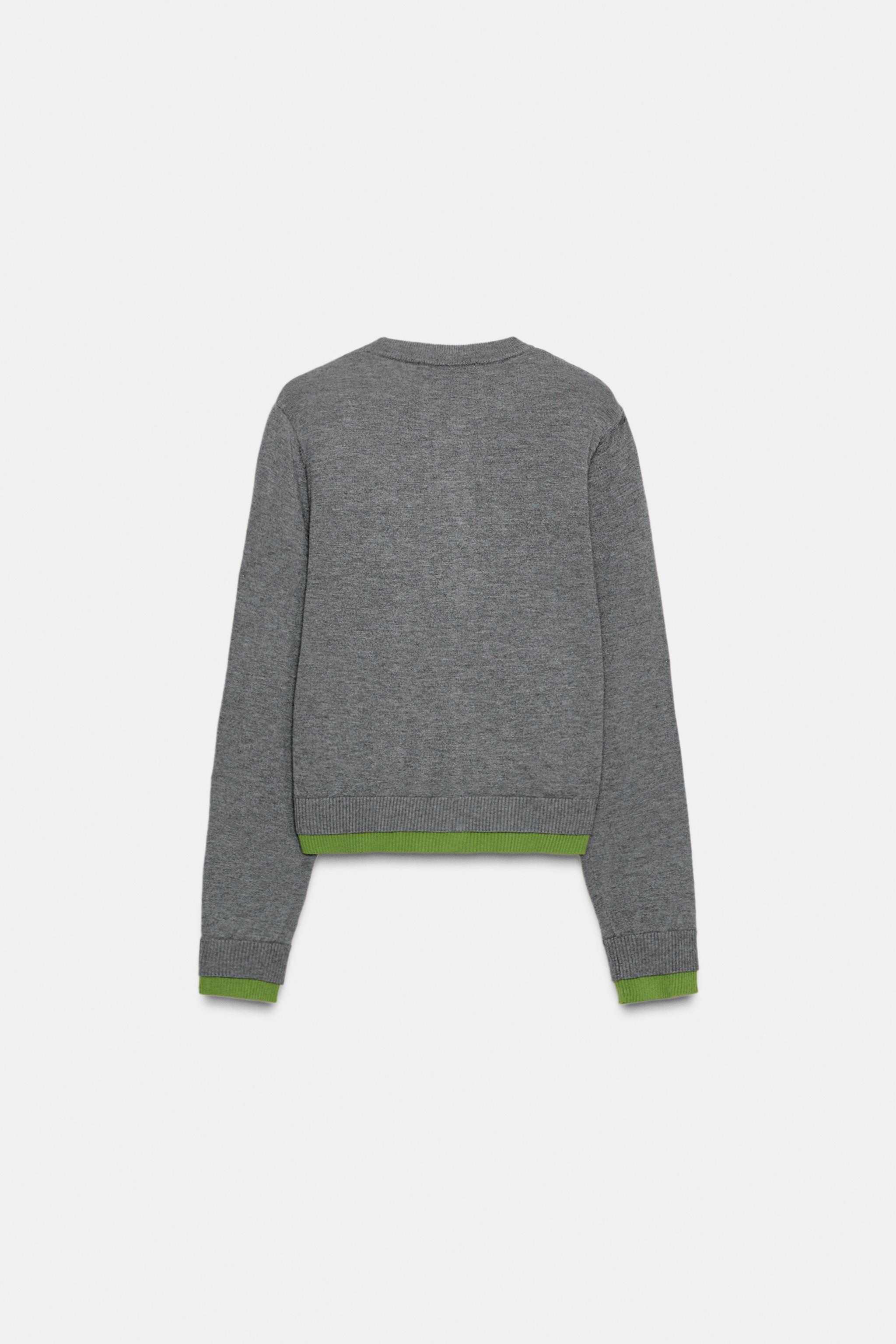 コントラストニットカーディガン - ブラウン | ZARA Japan / 日本