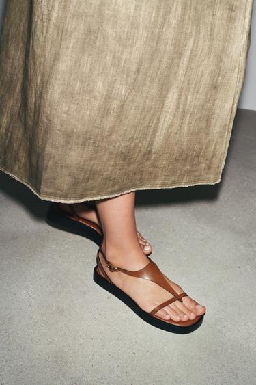 САНДАЛИИ НА ПЛАТФОРМЕ С РЕМЕШКАМИ — Коричневый от Zara