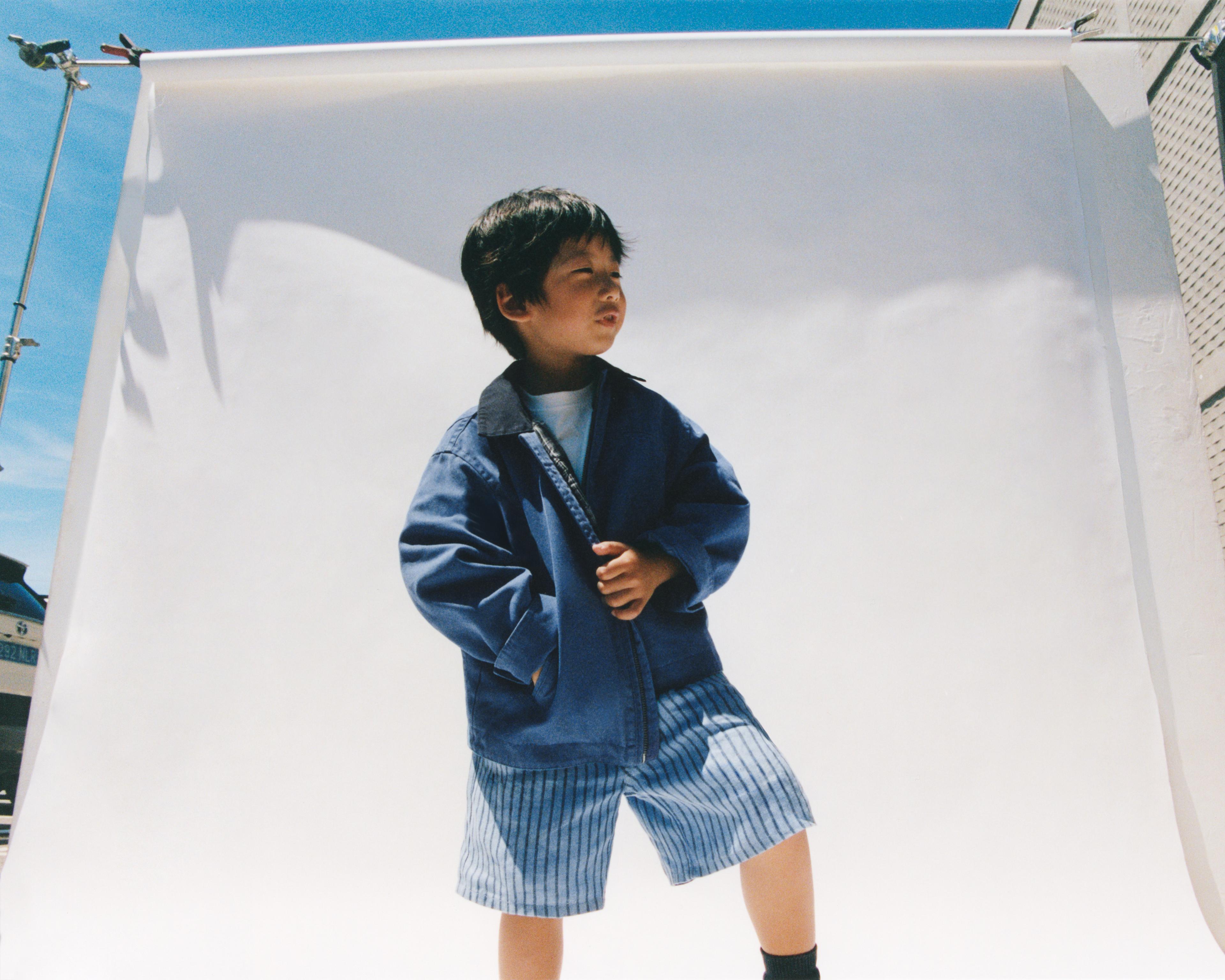 100% LINEN STRIPED SHORTS — striped