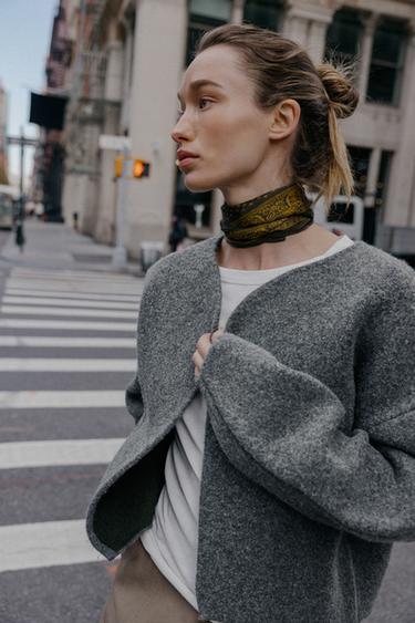 DOUBLE-FACED CARDIGAN - Grey by Zara