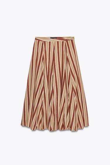 JUPE MIDI RAYURES ZW COLLECTION - rayures de Zara - Image 5