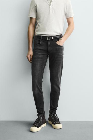JEANS SKINNY FIT - E zezë nga Zara