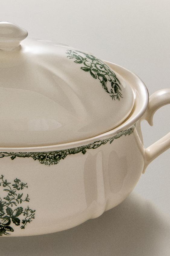 FLORAL EARTHENWARE TUREEN