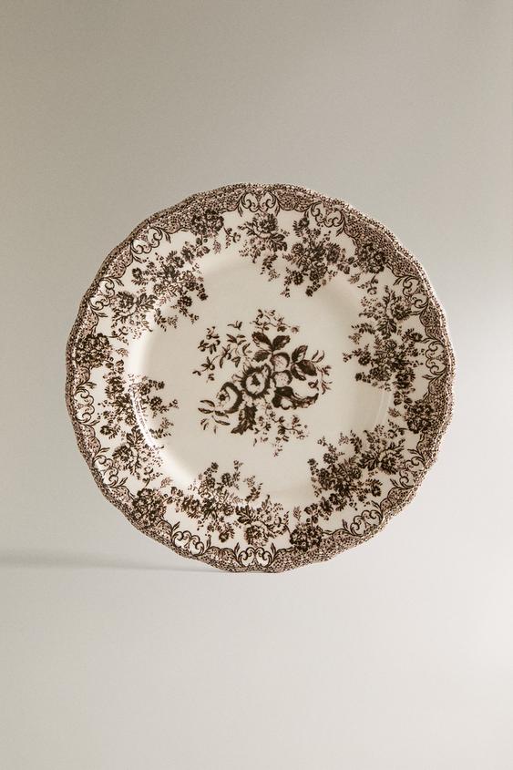 FLORAL EARTHENWARE DINNER PLATE