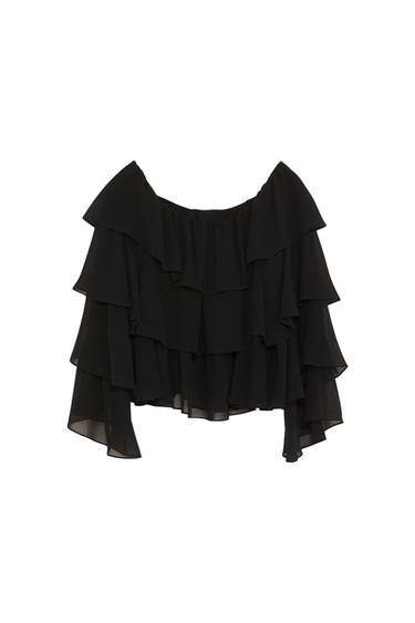 OFF-THE-SHOULDER RUFFLED BLOUSE