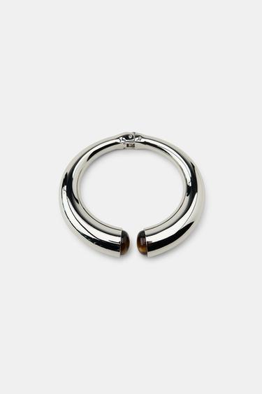 RIGID STONE BRACELET - Silver by Zara