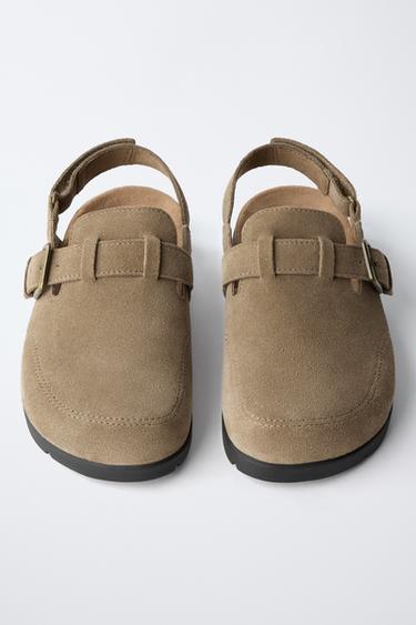 STORIESZ - SPLIT SUEDE CLOGS - Sand Brown by Zara - Image 4
