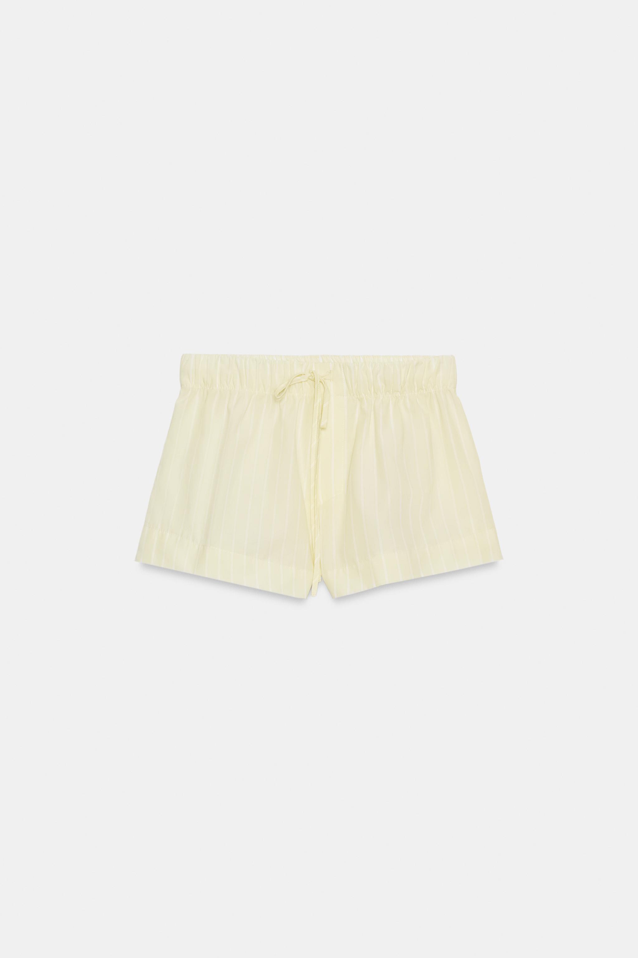 Zara Çizgili Poplin Şort görsel 4