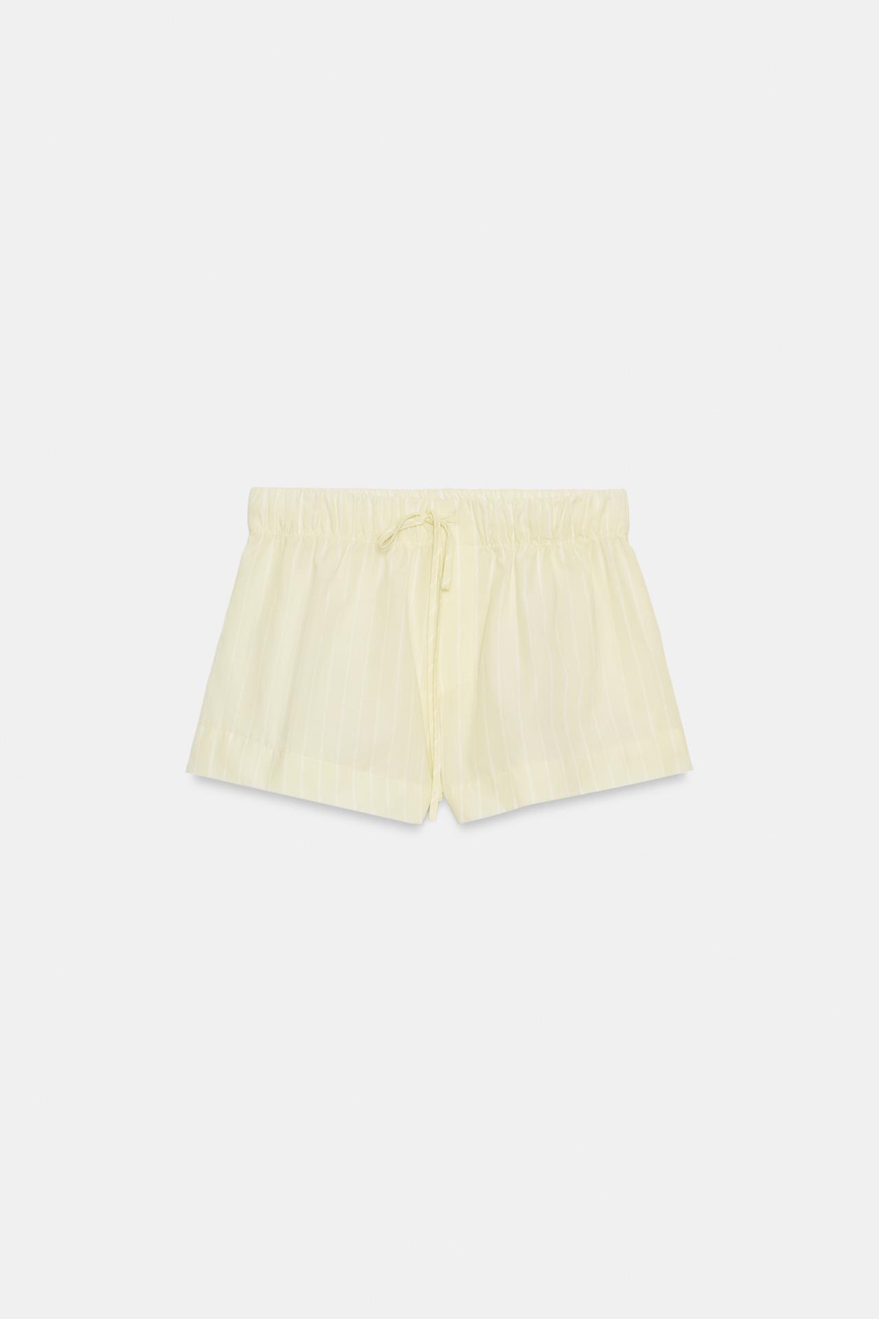 STRIPED POPLIN SHORTS — Printed