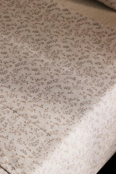 LEAF PRINT FLAT SHEET - Oyster-white by Zara - Image 6