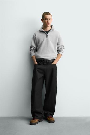 CURVED FIT TROUSERS - Black by Zara