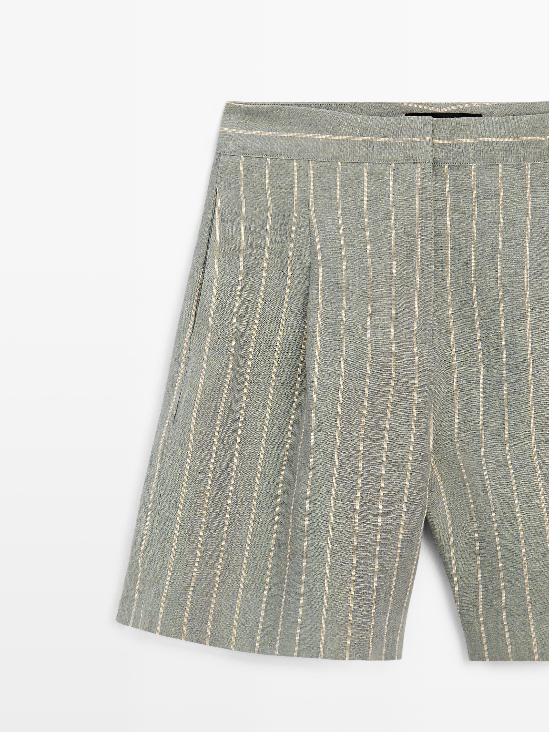 Short linen Bermuda shorts