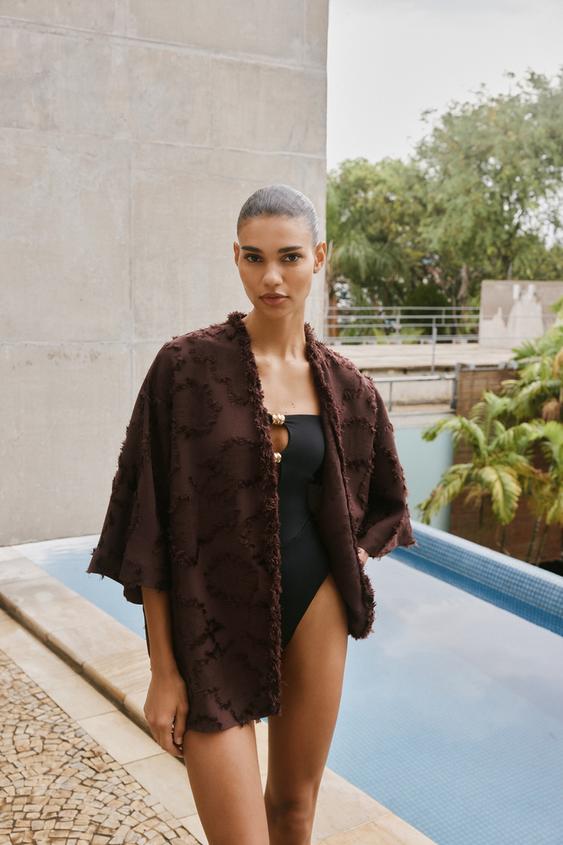 BUNDA KIMONO SE STRUKTUROVANOU TKANINOU - Hnd od Zara - Obrzek 1