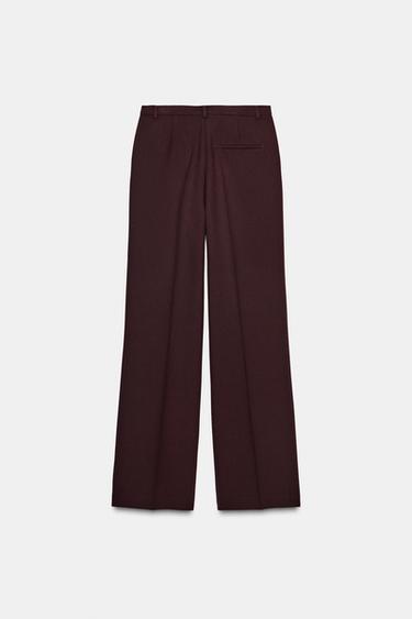 PANTALON DROIT TAILLE HAUTE - Bordeaux de Zara - Image 5