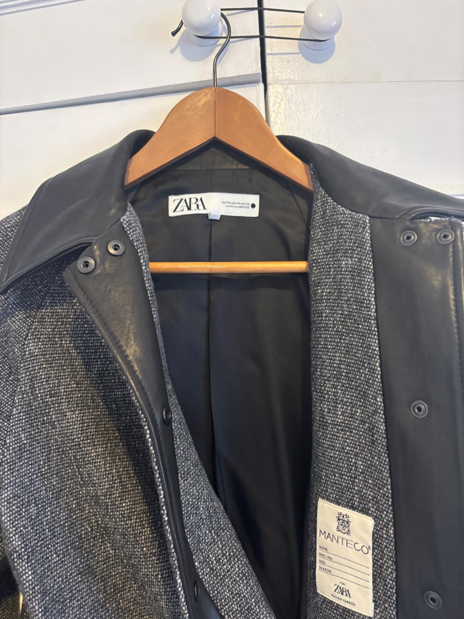 LEATHER COLLAR COAT ZW COLLECTION