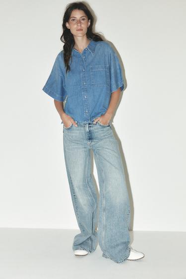 CAMISA DENIM TRF - Azul de Zara