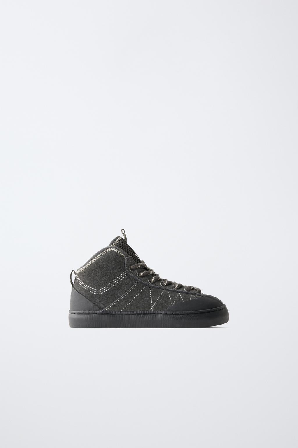 LEATHER HIGH-TOP SNEAKERS