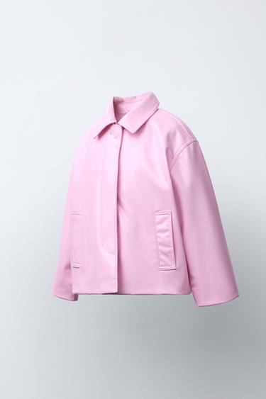 LEATHER EFFECT JACKET - Pink by Zara - Image 1