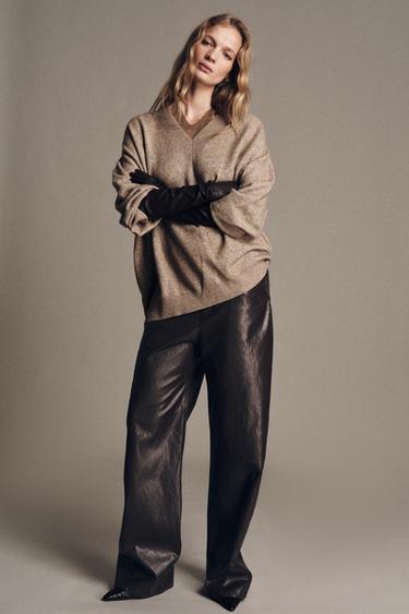 OVERSIZE WOOL JUMPER - Mink marl by Zara