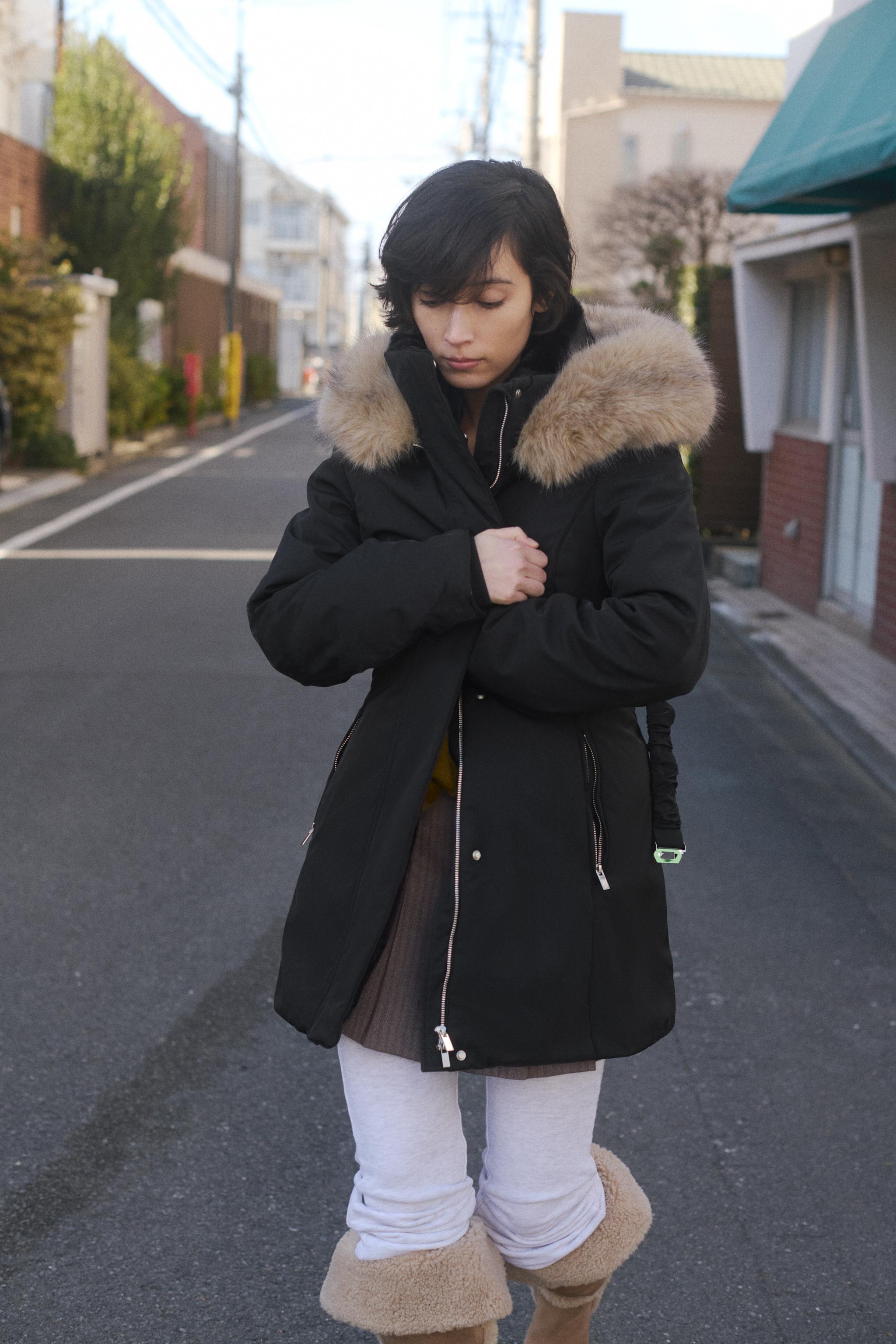 ファーフード付きコート – レディース | ZARA 日本