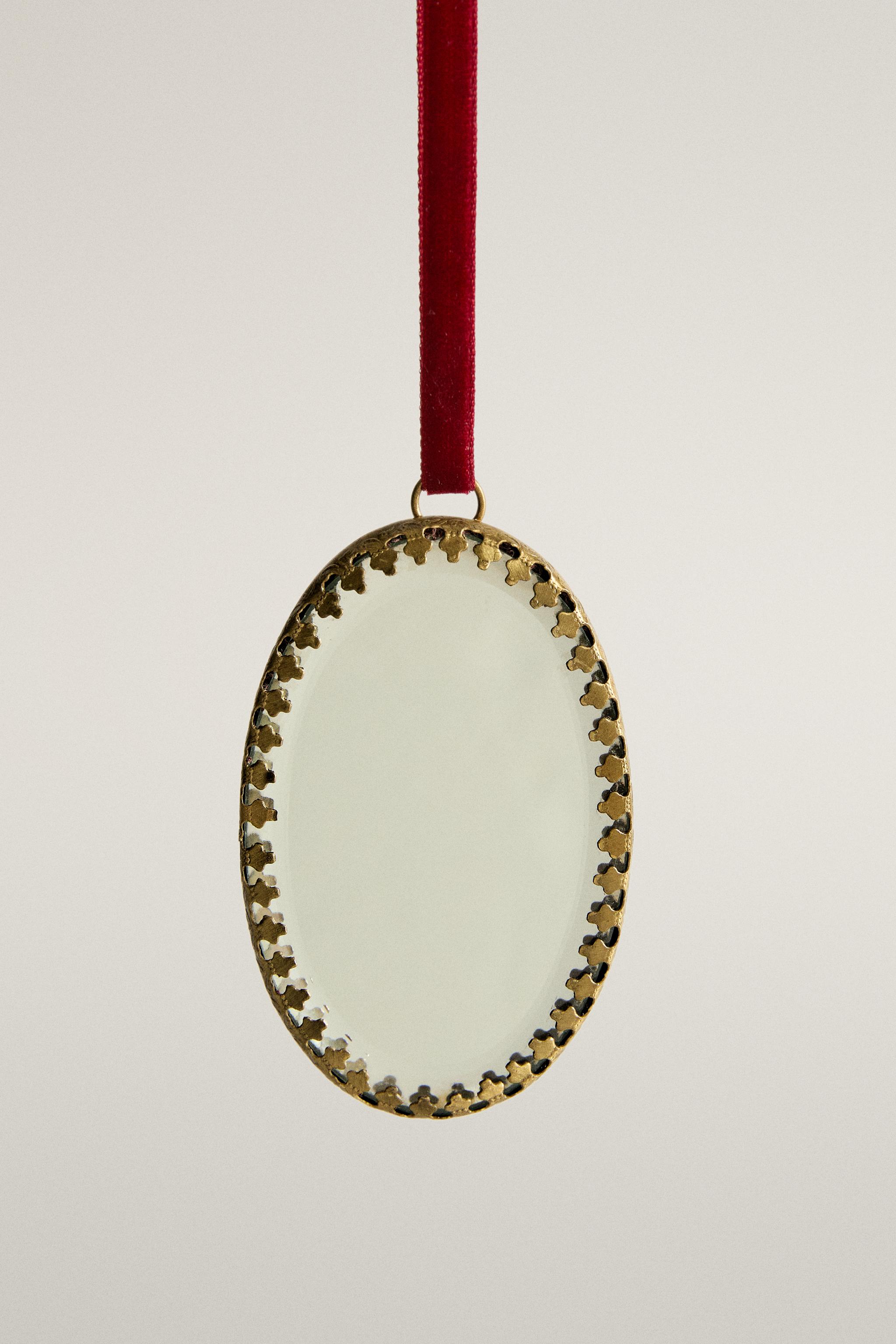Ornement sapin de Noël miroir ovale