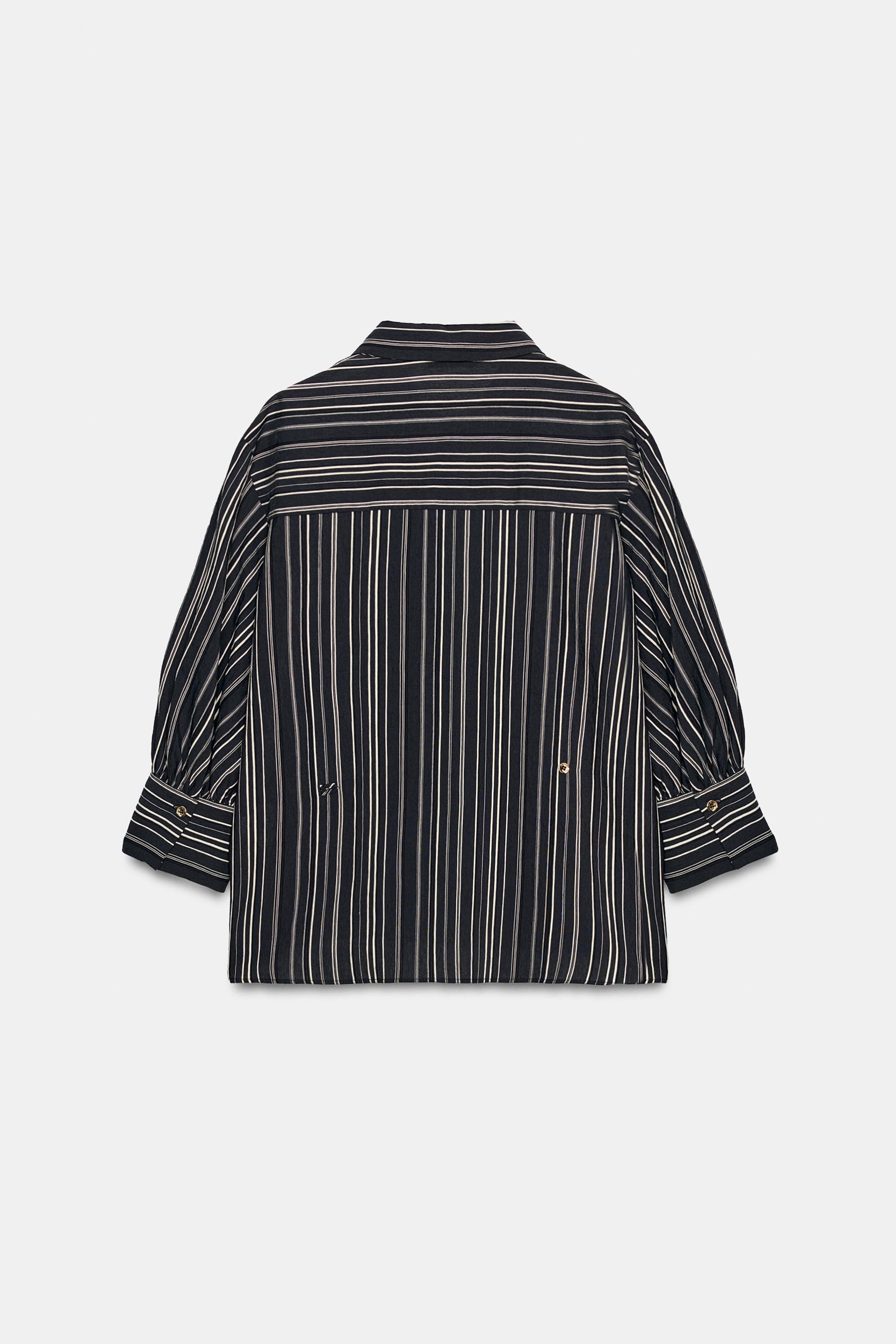 STRIPED THREE-QUARTER SLEEVE SHIRT