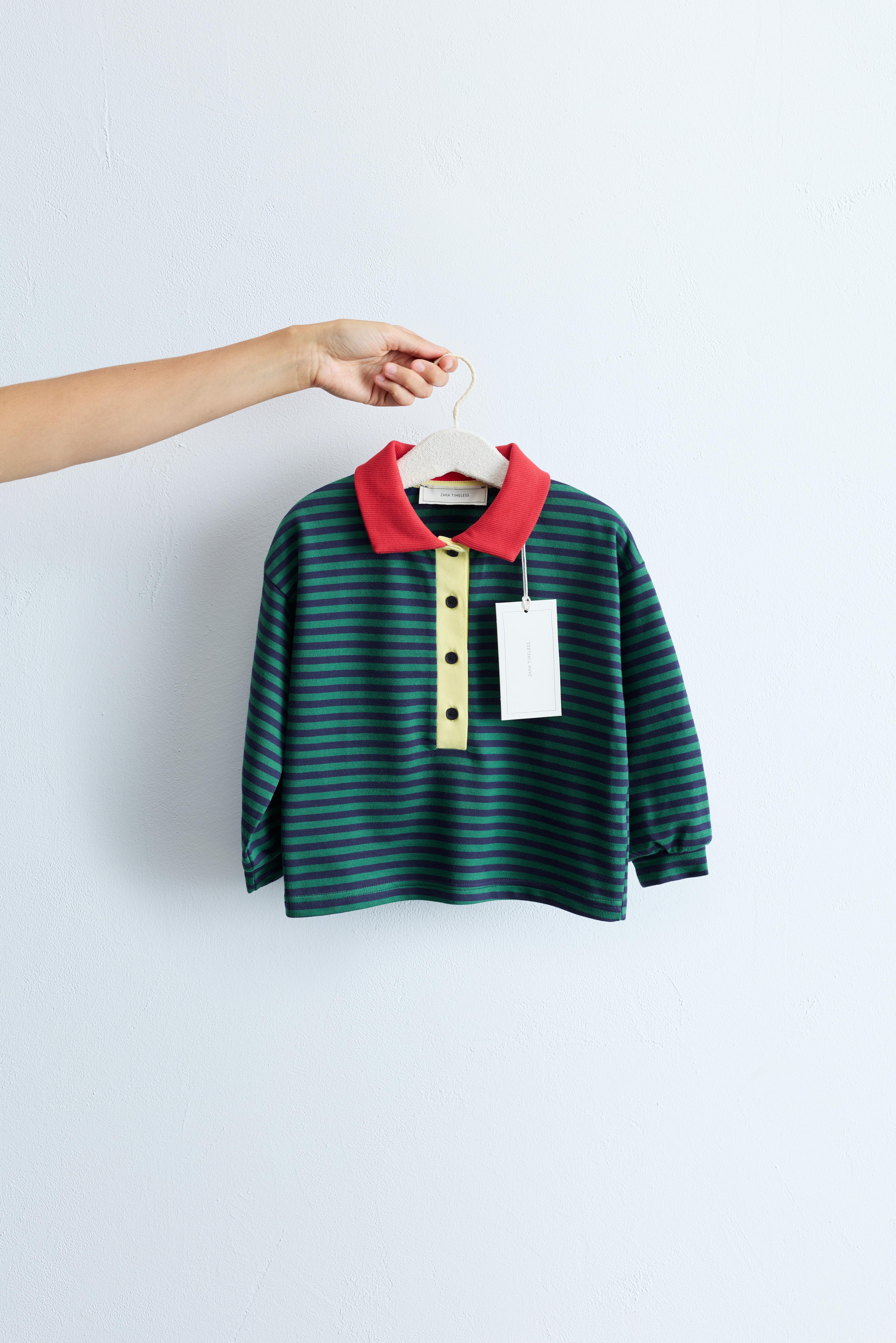 ZARA TIMELESS - POLO RAYURES COL CONTRASTANT