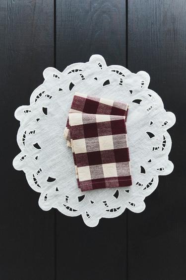 Zara PLACEMAT WITH CUTWORK EMBROIDERY - 白色